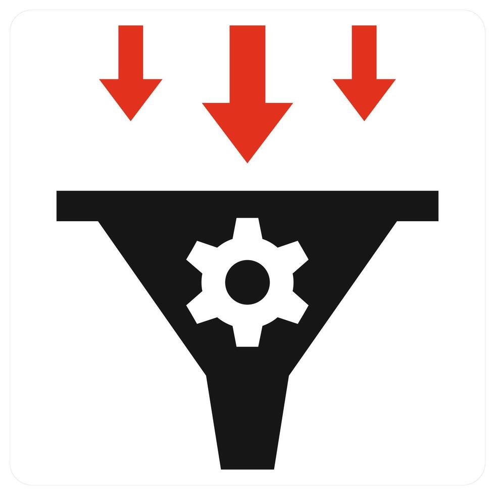 Filtration icon concept in red color vector