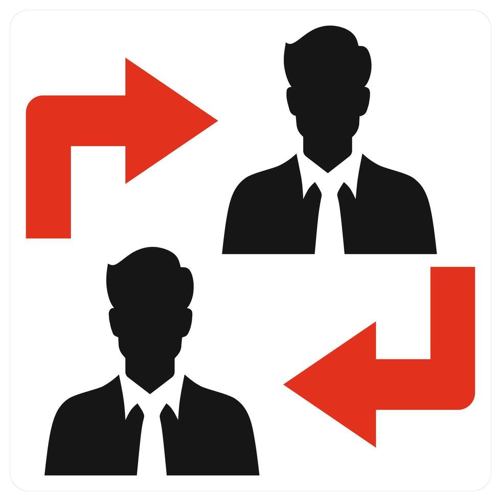 Employee Transfer icon concept in red color vector