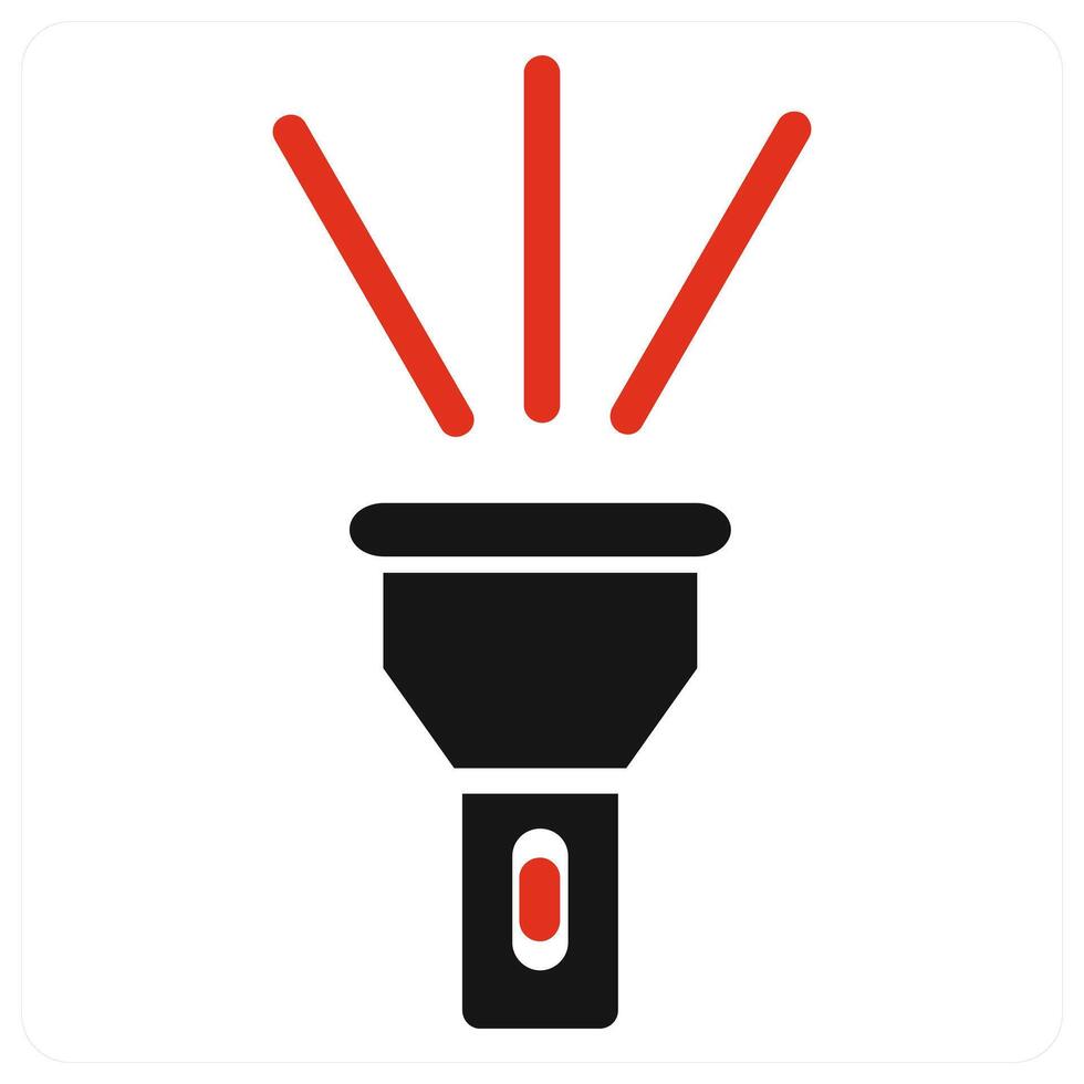 Flash Light icon concept in red color vector