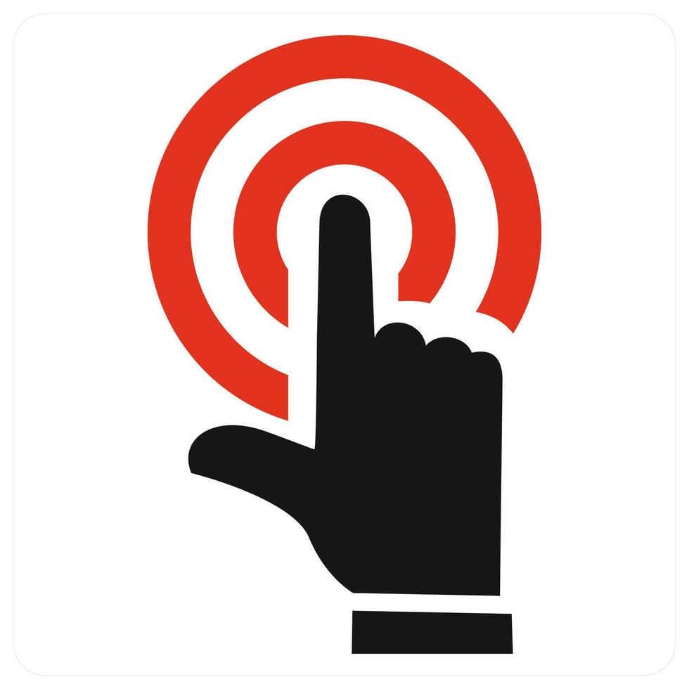 Finger Touch icon concept in red color vector