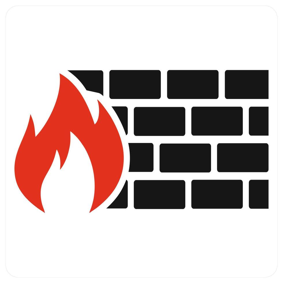 Firewall and wall in red color vector