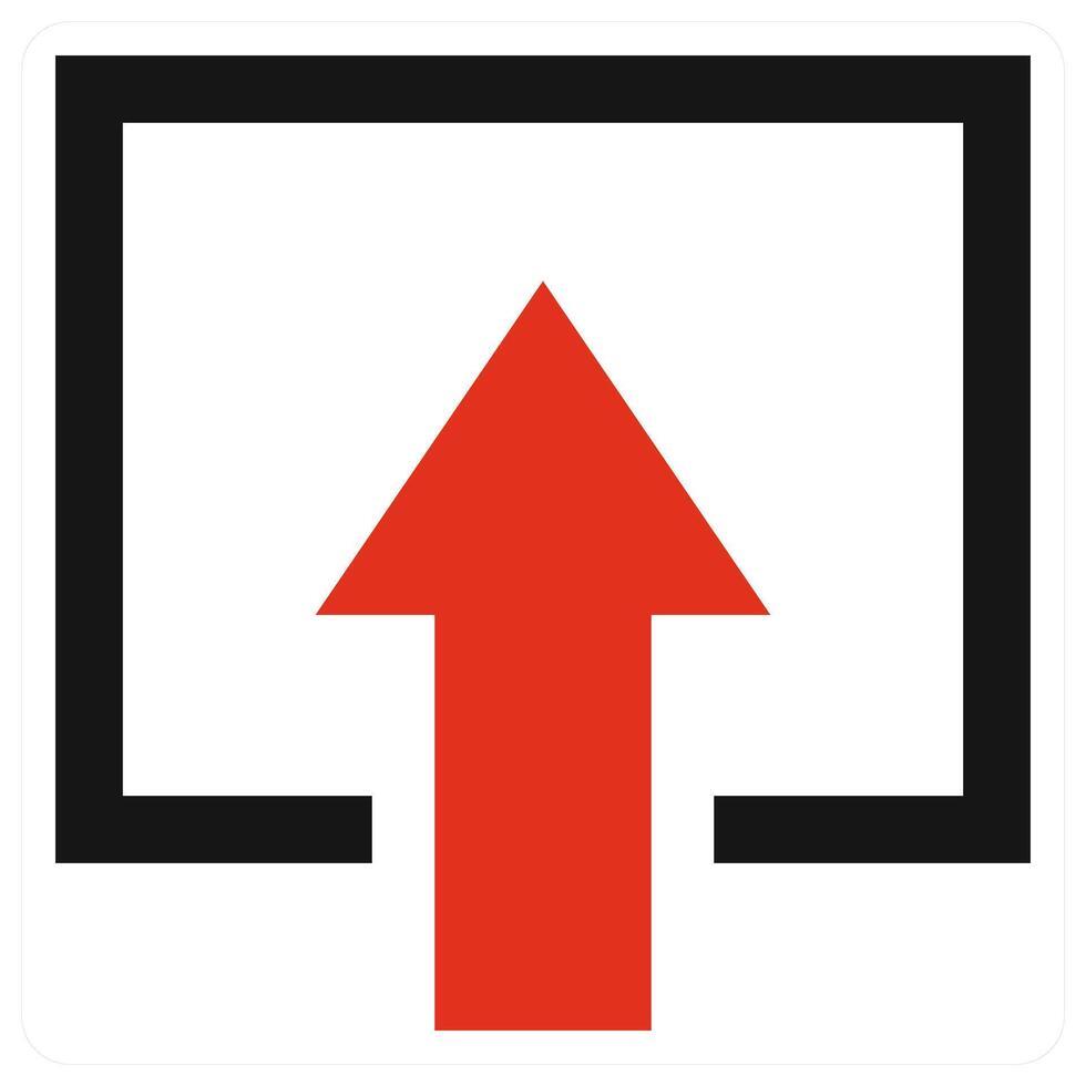 File Upload icon in red color vector