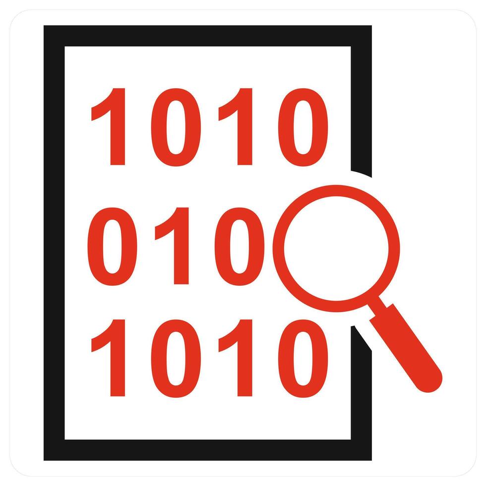 Find Data icon in red color vector