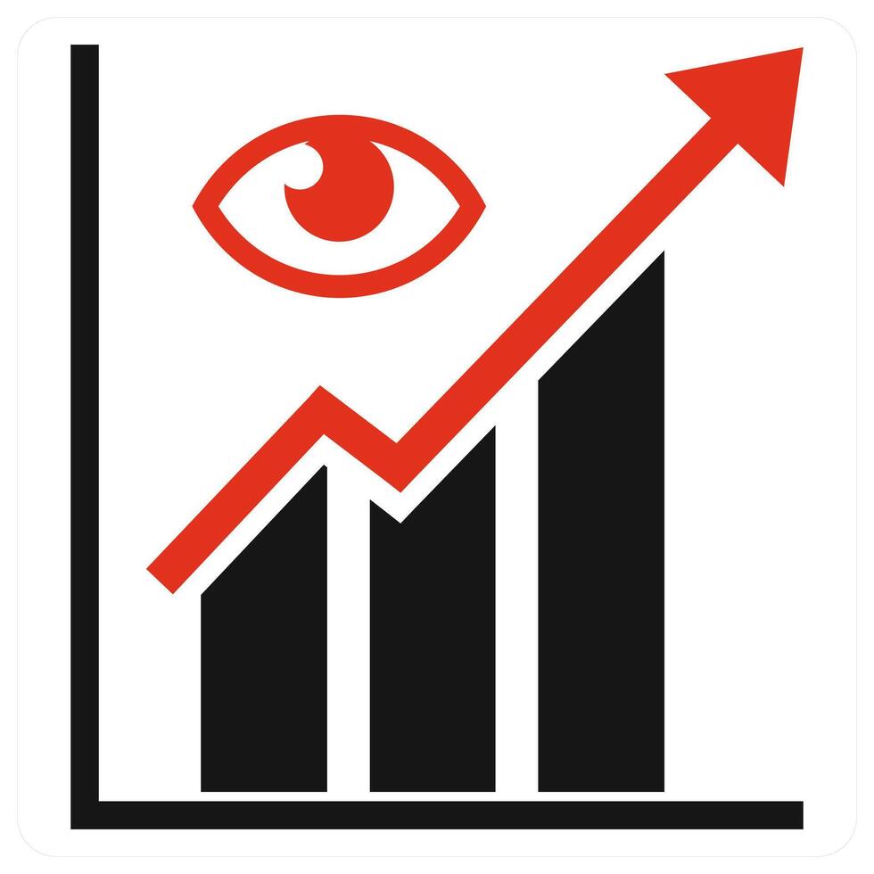 Forecast icon concept in red color vector