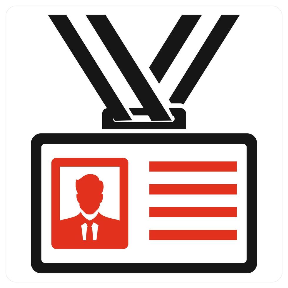 Id card concept in red color vector