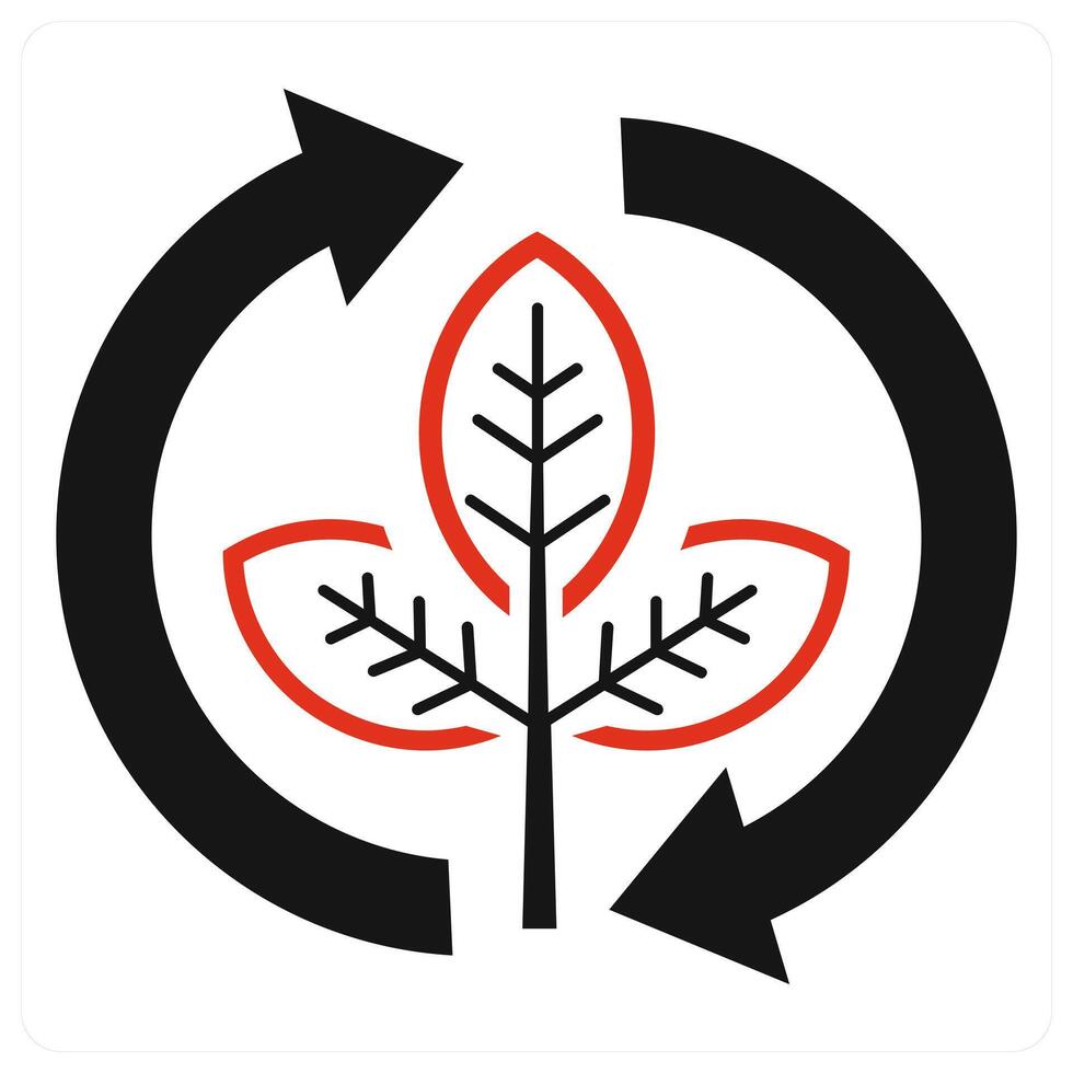 Green Cycle icon concept in red color vector