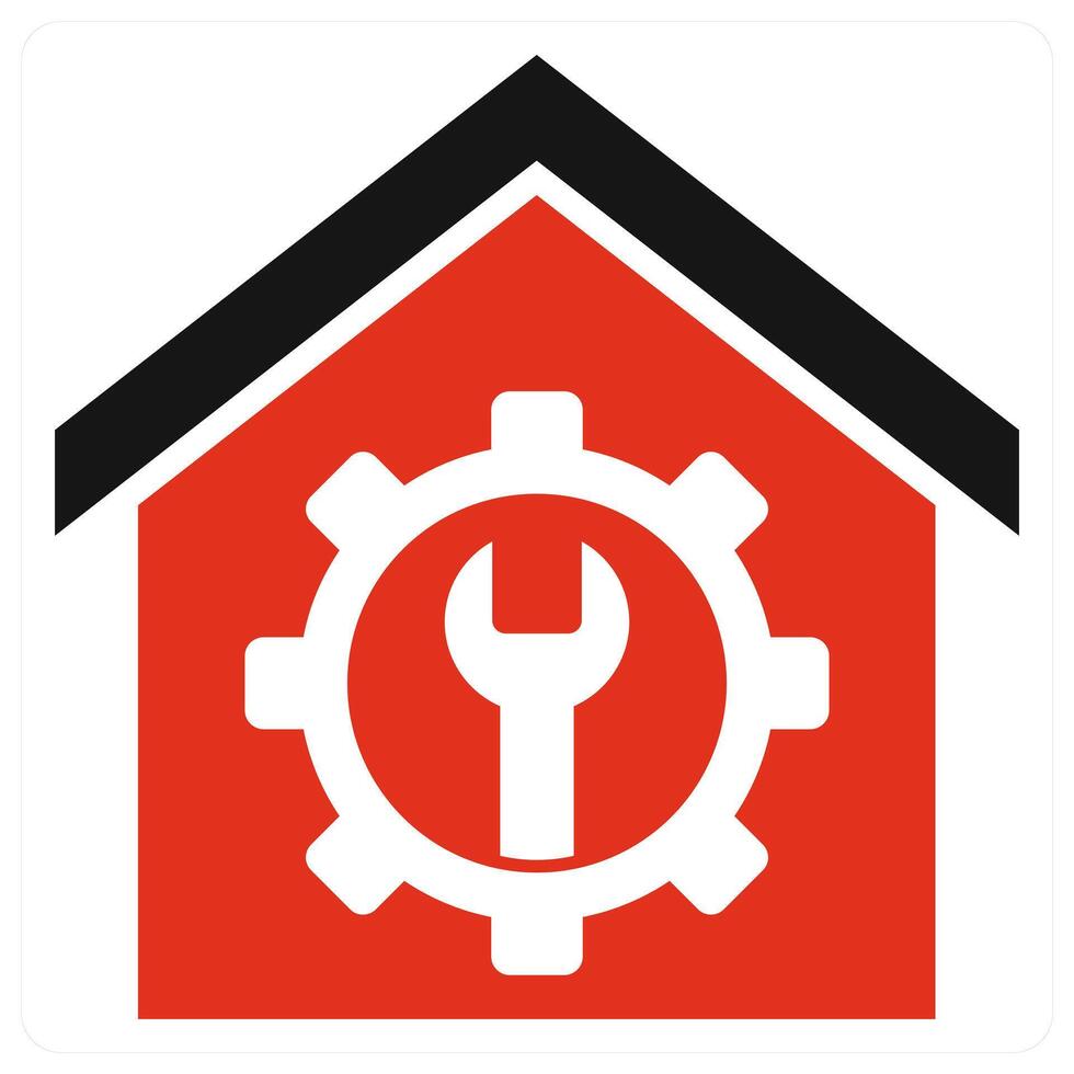 Home Automation icon concept in red color vector