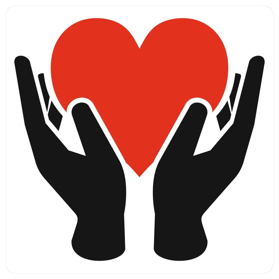 Heart Care icon concept in red color vector