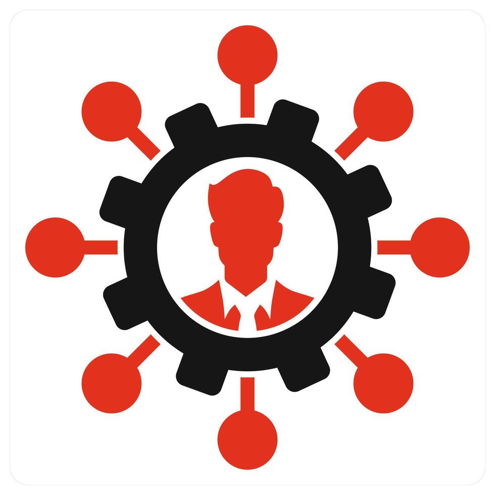 Human Resource concept in red color vector