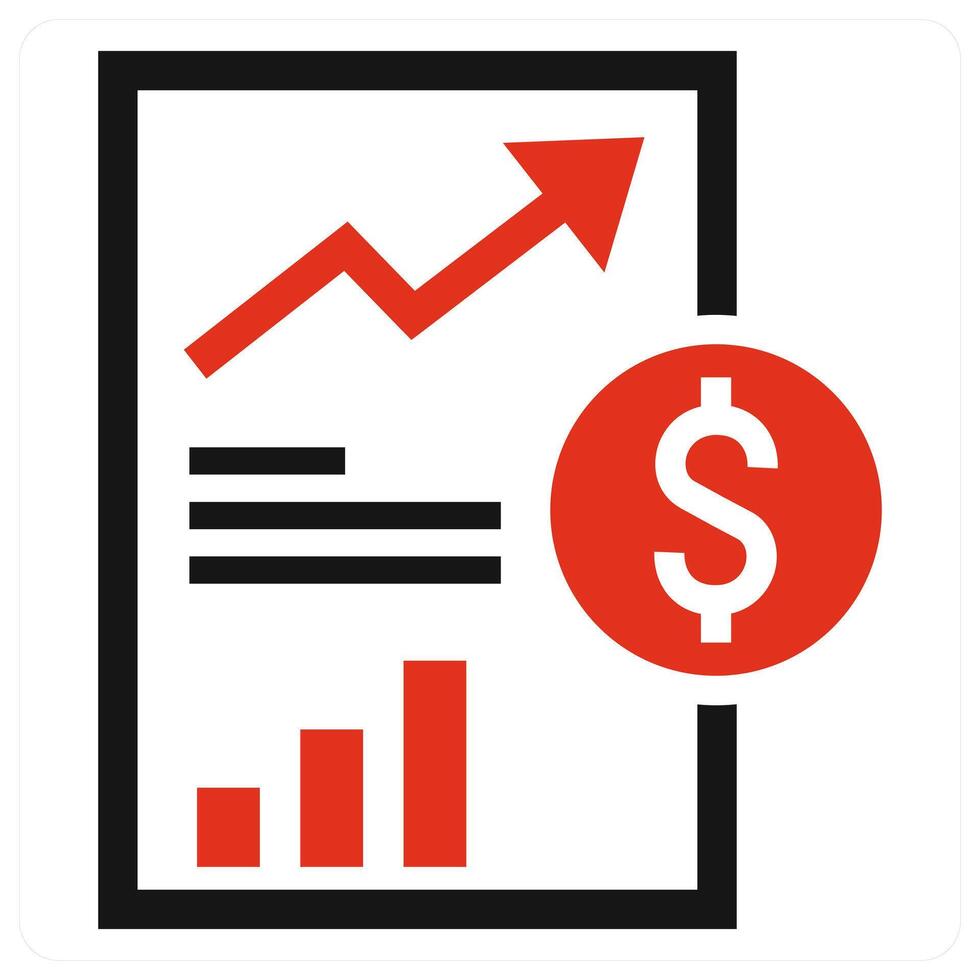 Investment In Project icon concept in red color vector