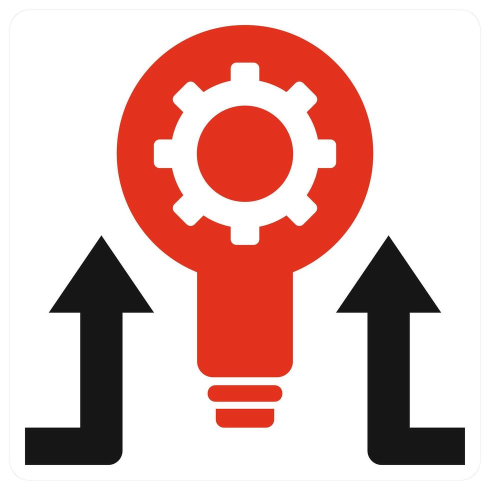 Innovation icon in red color vector
