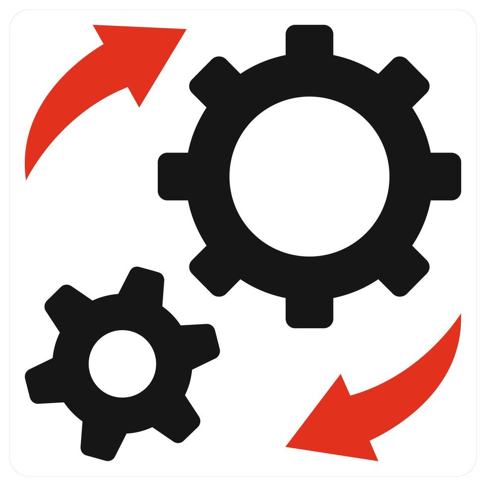 Implementation icon concept in red color vector