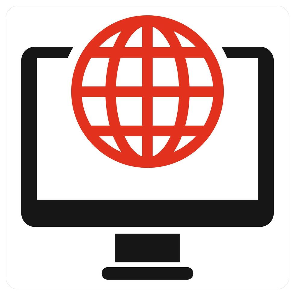 Internet icon concept in red color vector