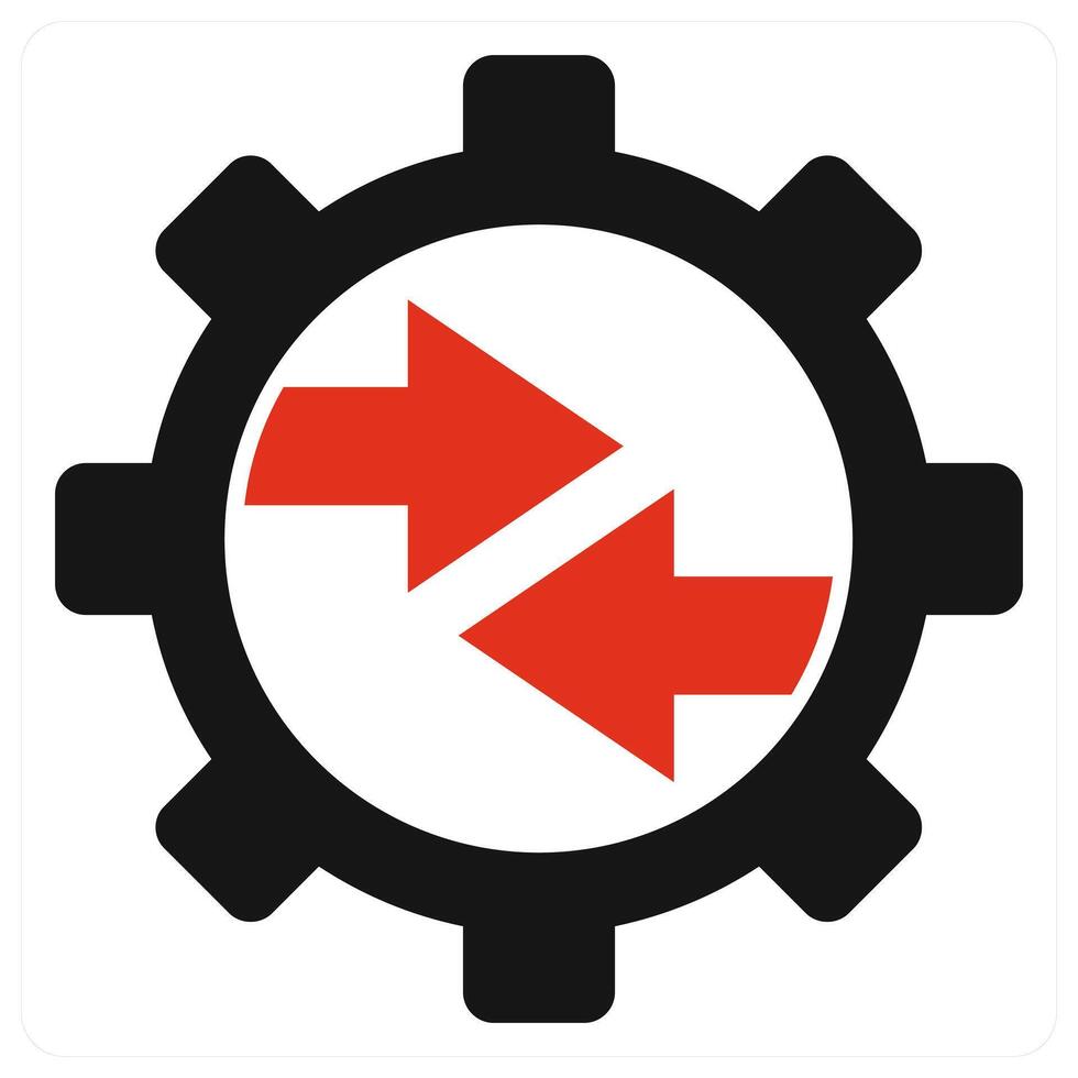 Integration icon concept in red color vector
