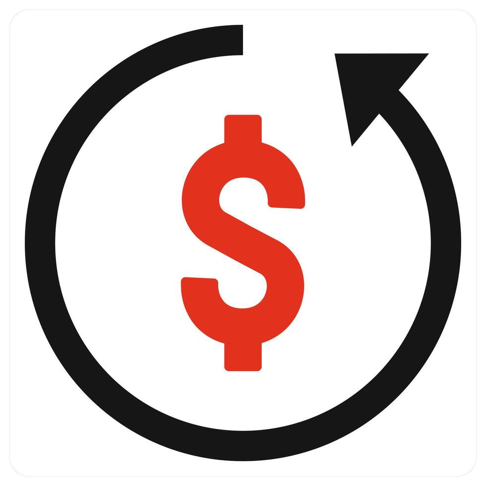 Investment Return icon concept in red color vector