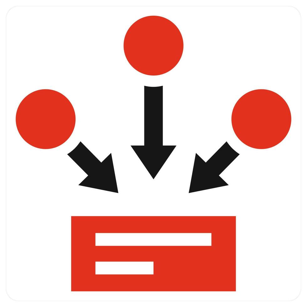 Information Resources icon concept in red color vector