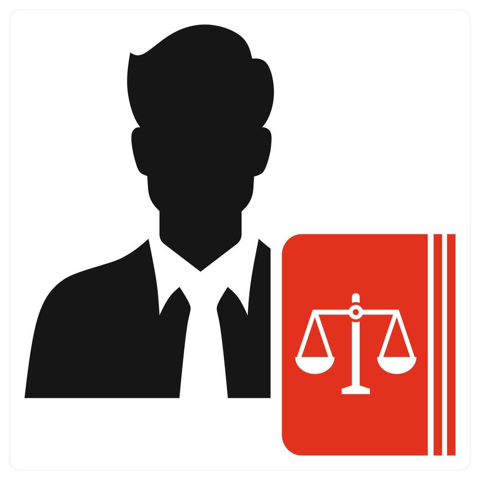 Lawyer icon concept in red color vector
