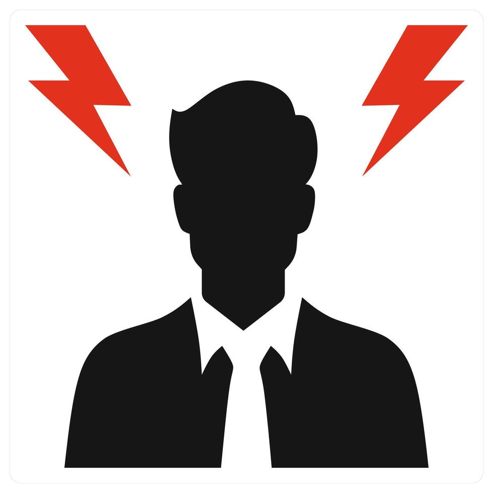 Jobs Stress icon concept in red color vector