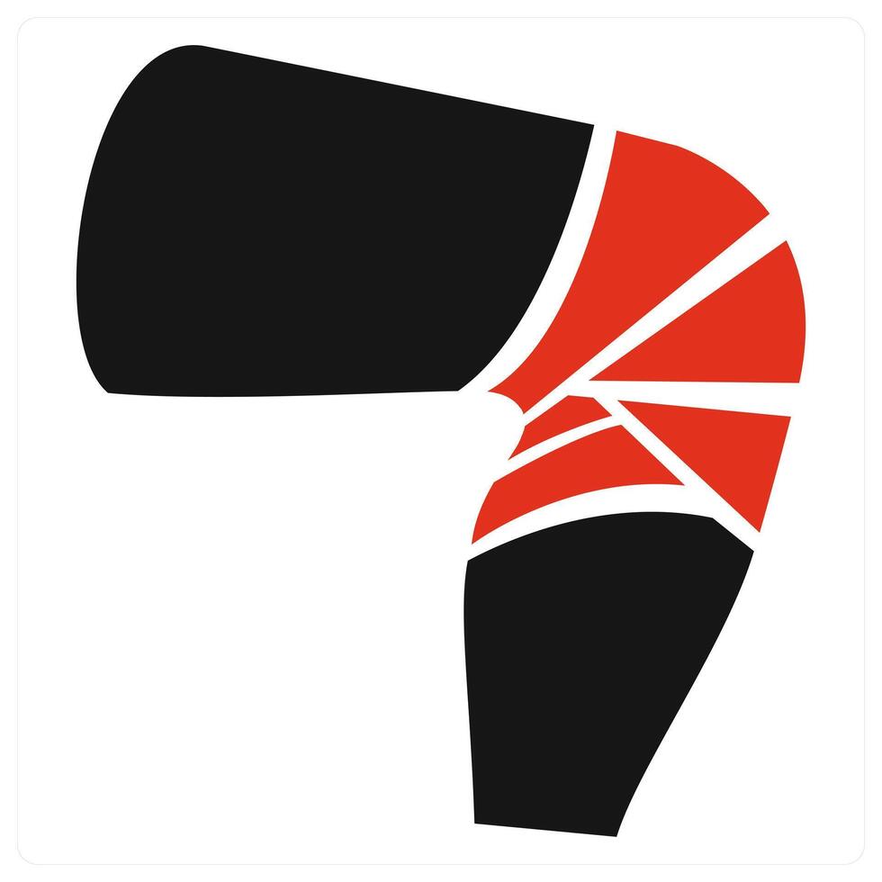 Knee Injury icon concept in red color vector