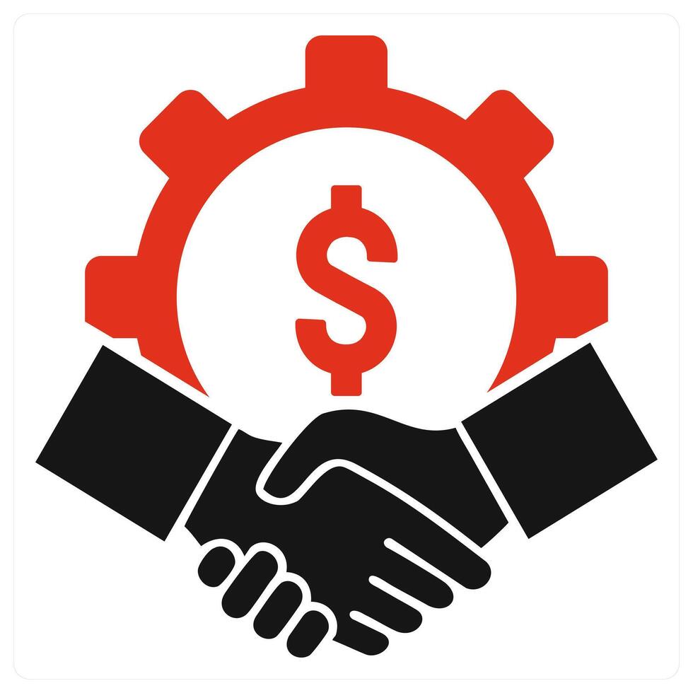 Joint Venture icon concept in red color vector