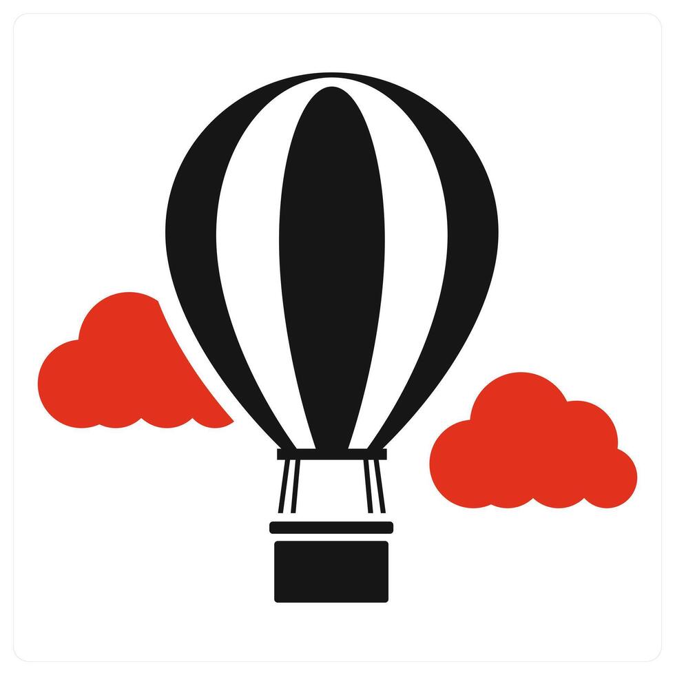 Hot Air Balloon icon in red color vector