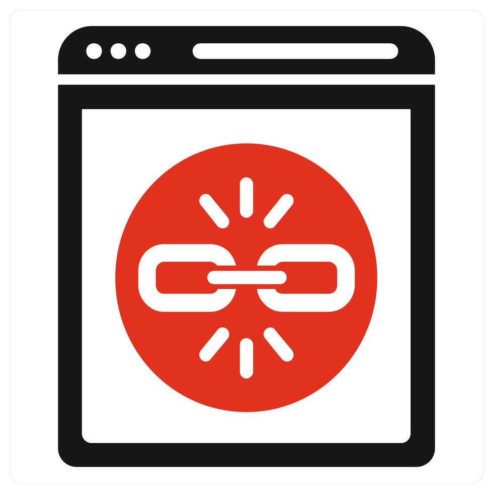 Link icon concept in red color vector
