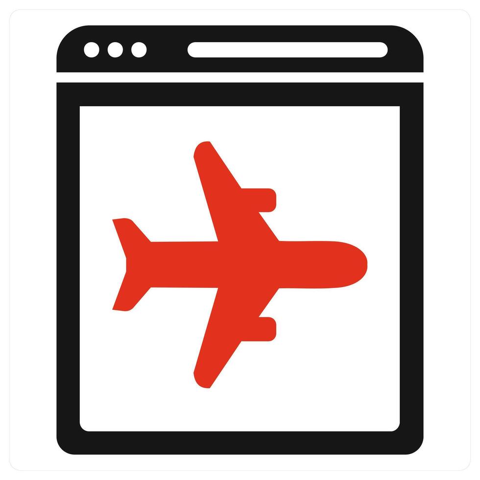 Landing Page and website icon in red color vector