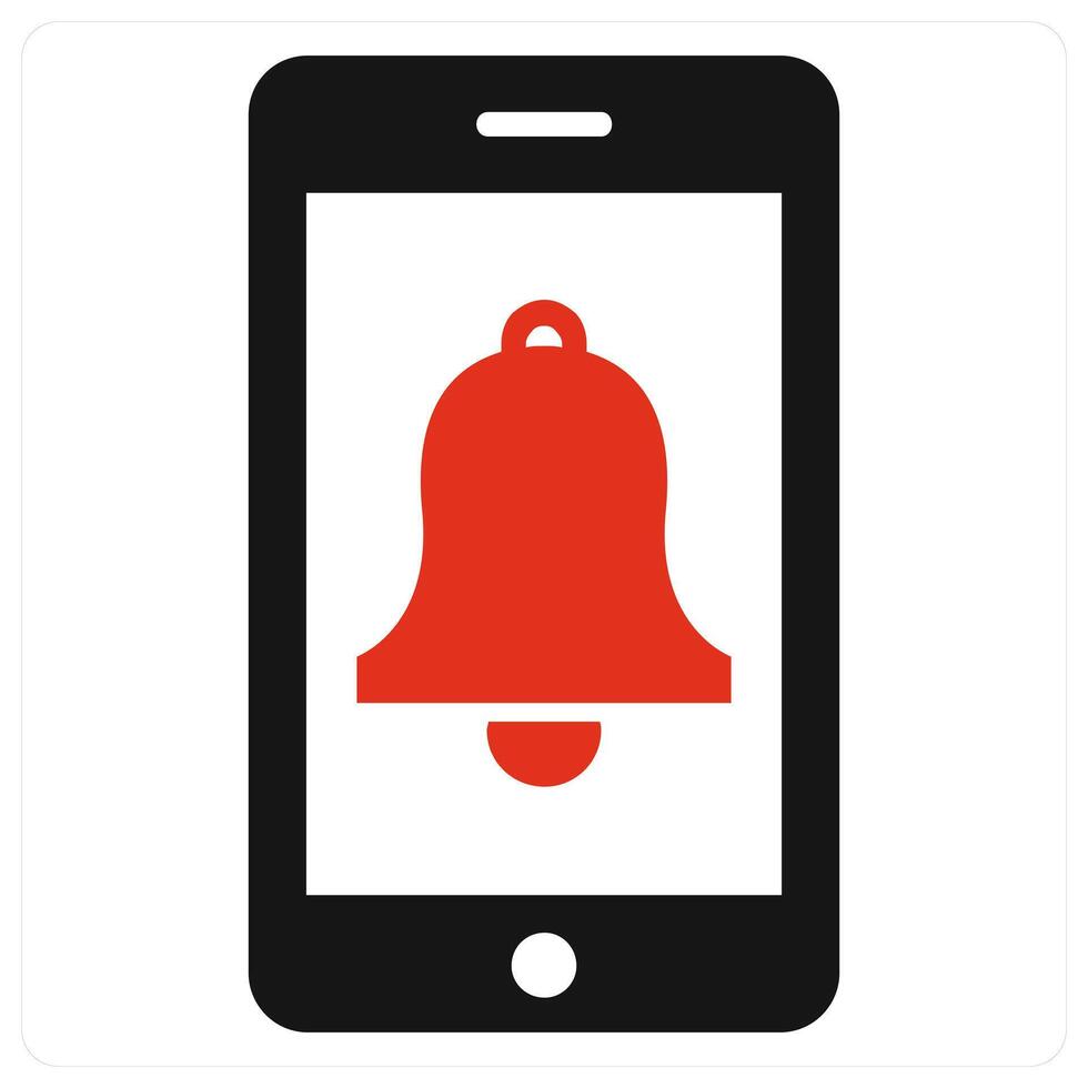 Mobile Notification concept in red color vector