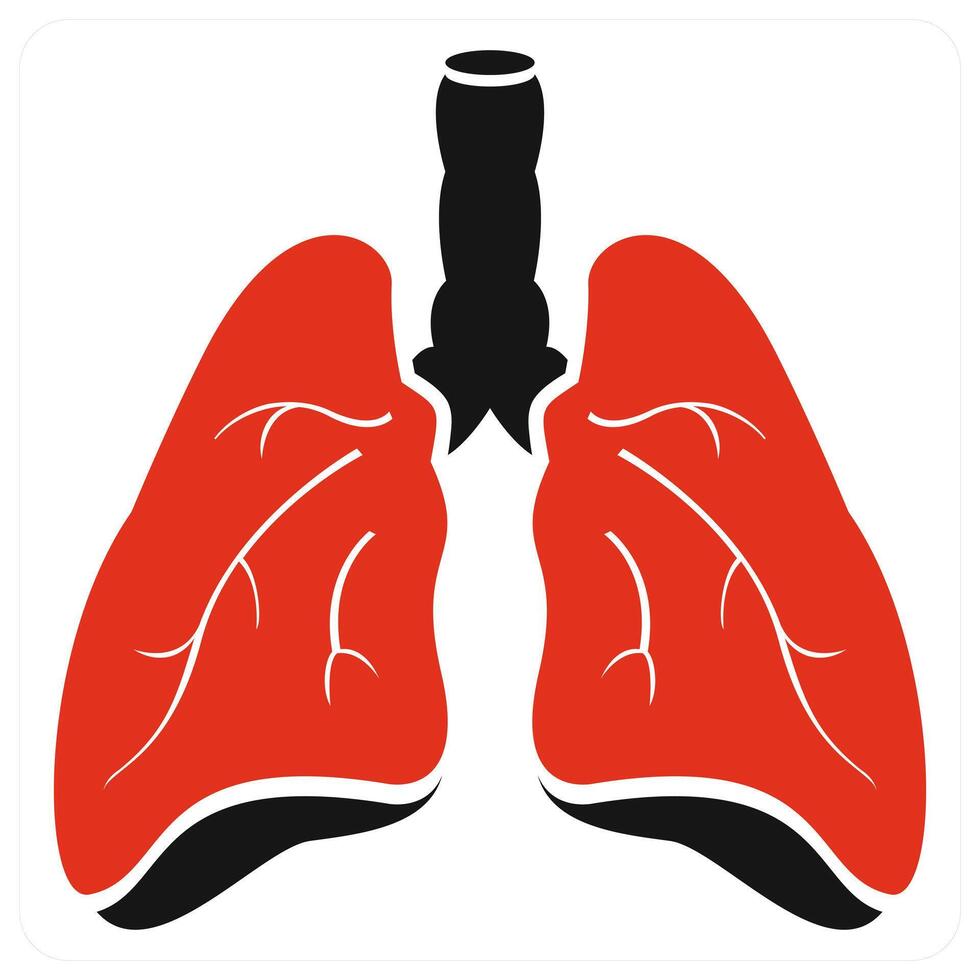 Lungs Disease icon concept in red color vector