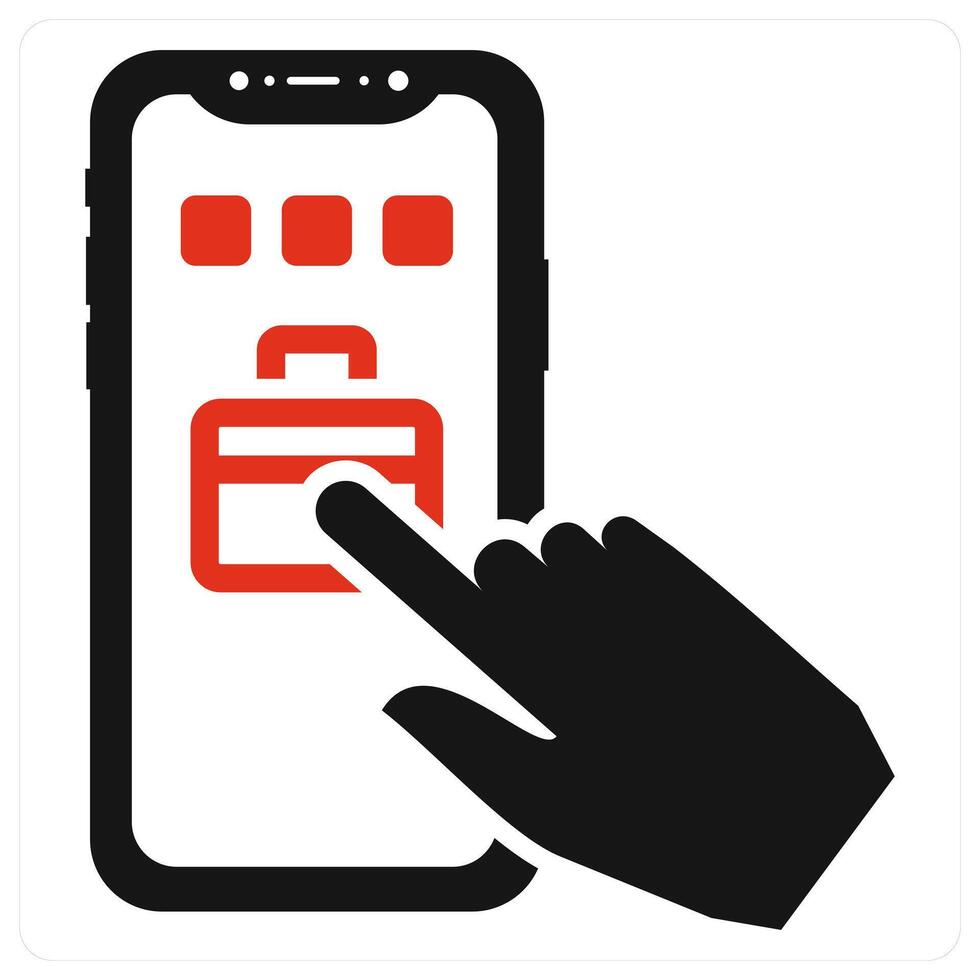 Mobile Shopping concept in red color vector