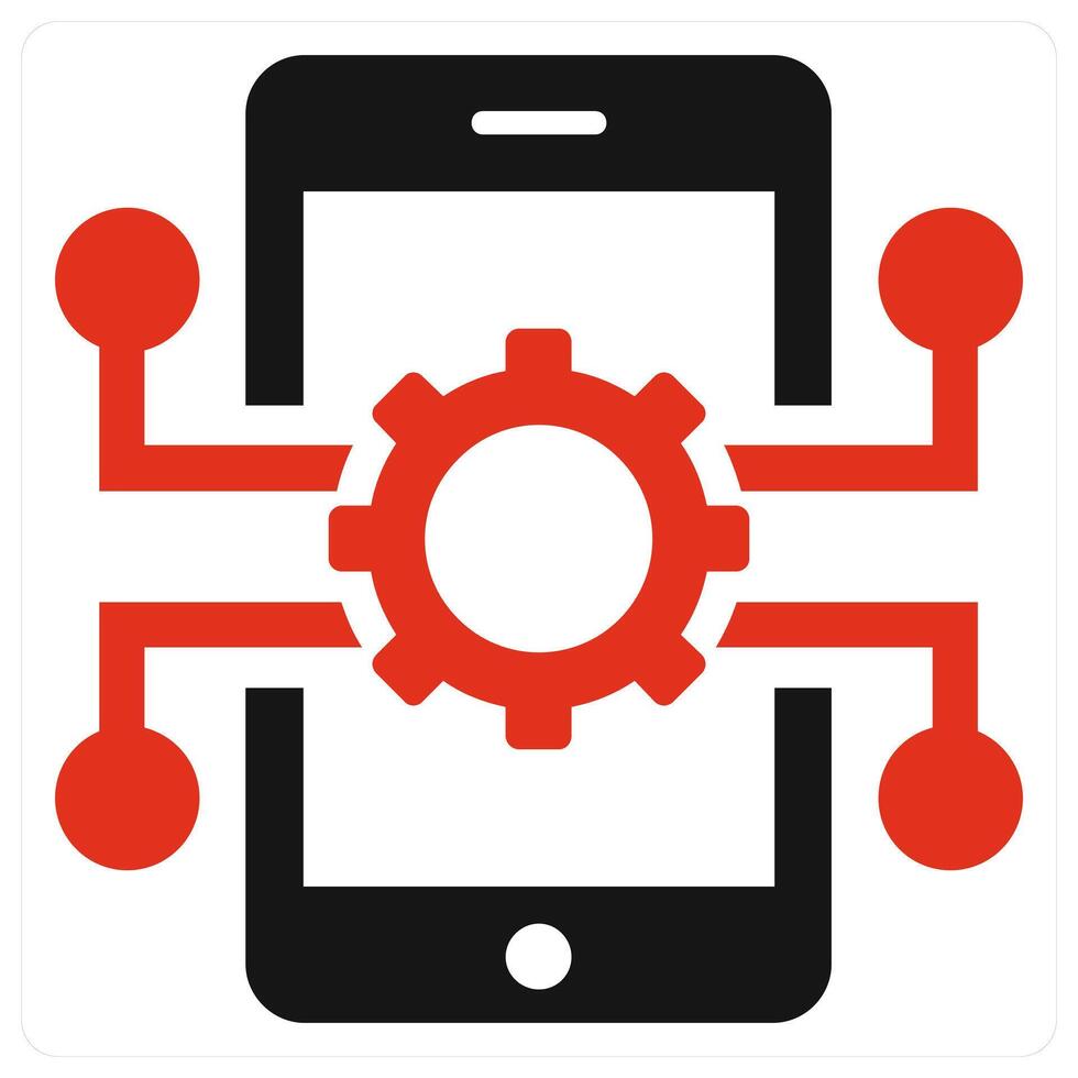 Mobile Technology concept in red color vector