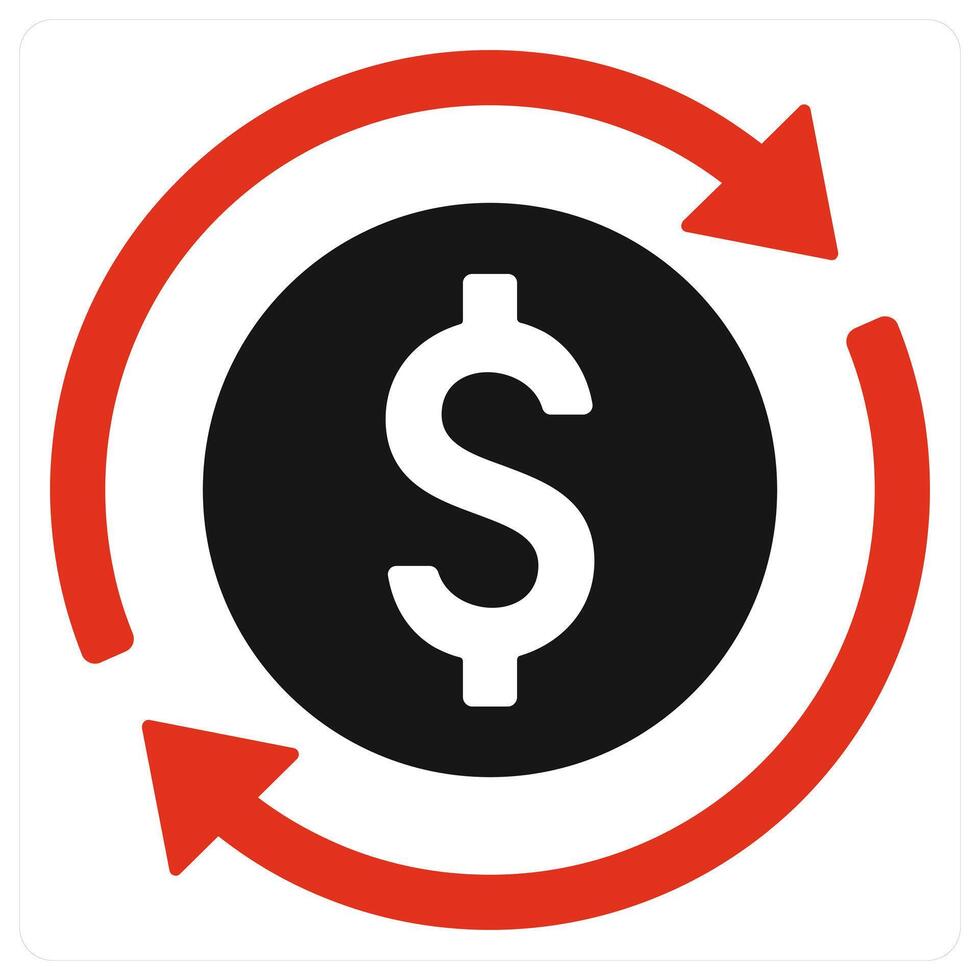 Money Circulation icon concept in red color vector