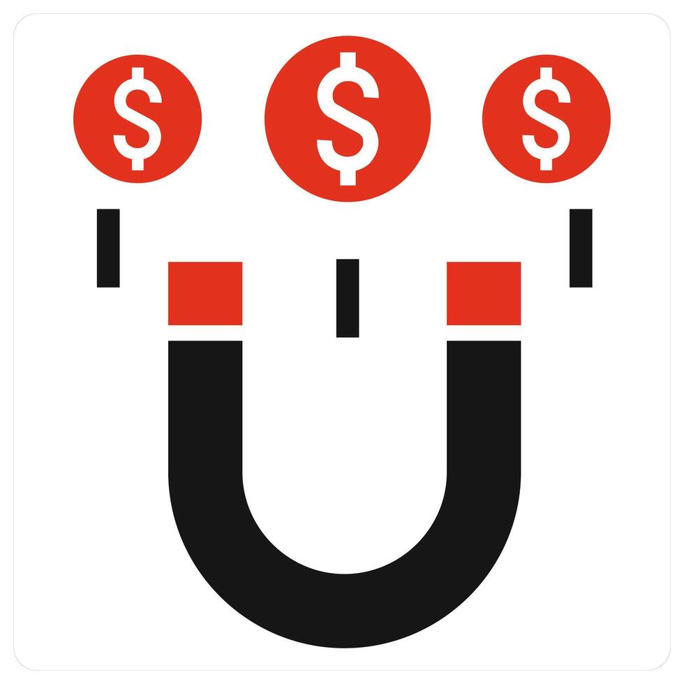 Money Attraction icon concept in red color vector