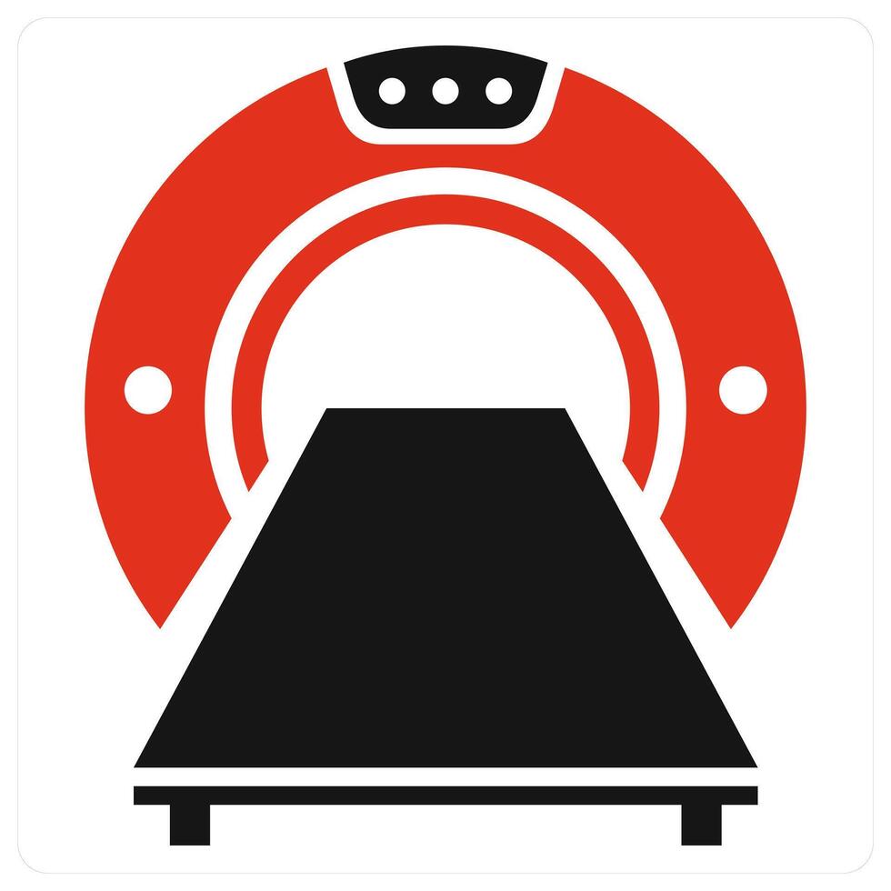 MRI icon concept in red color vector