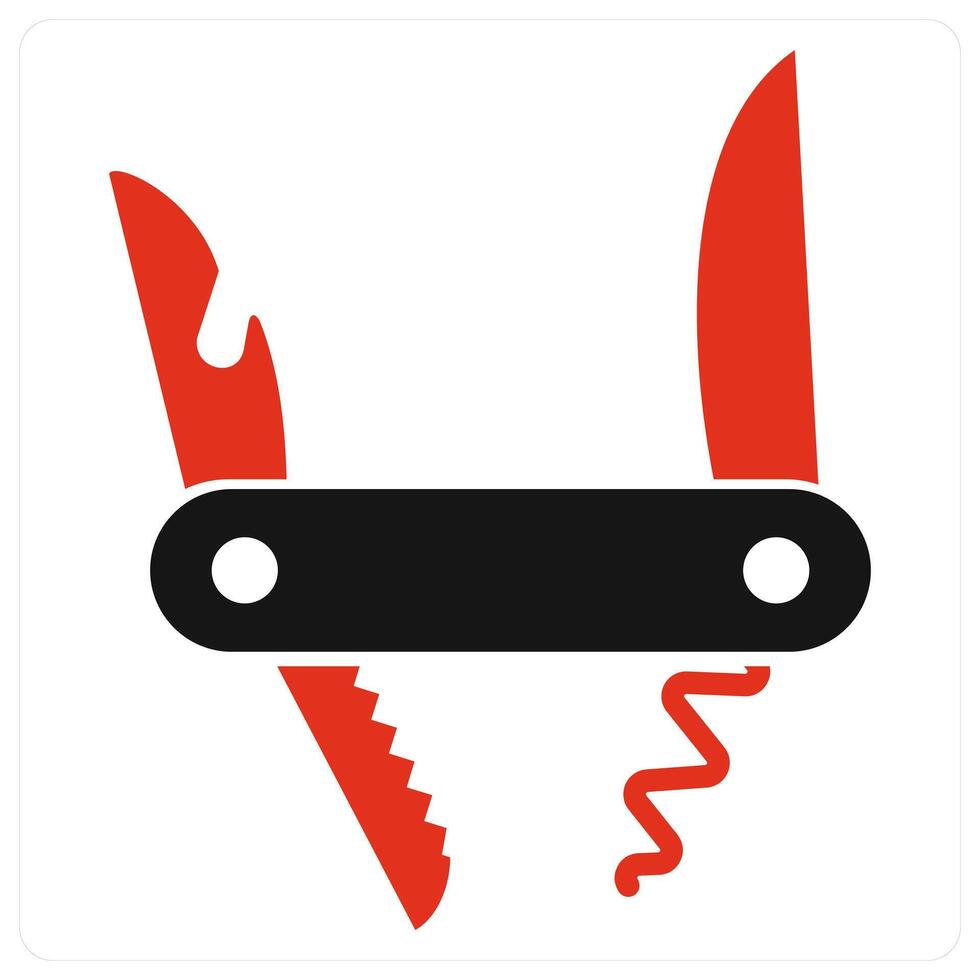 Multi Tool icon concept in red color vector