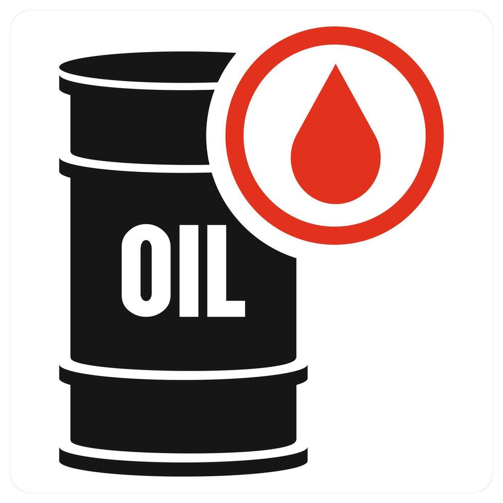 Oil Barrel icon concept in red color vector