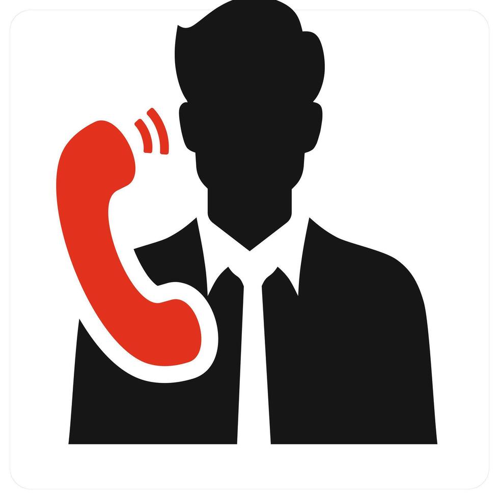On Call icon concept in red color vector