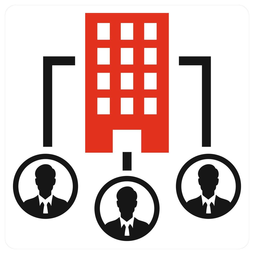 Office Structure icon concept in red color vector