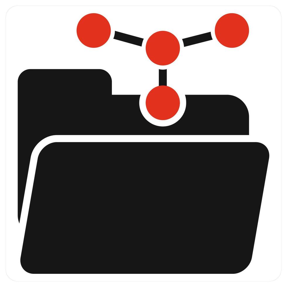Share Folder icon concept in red color vector