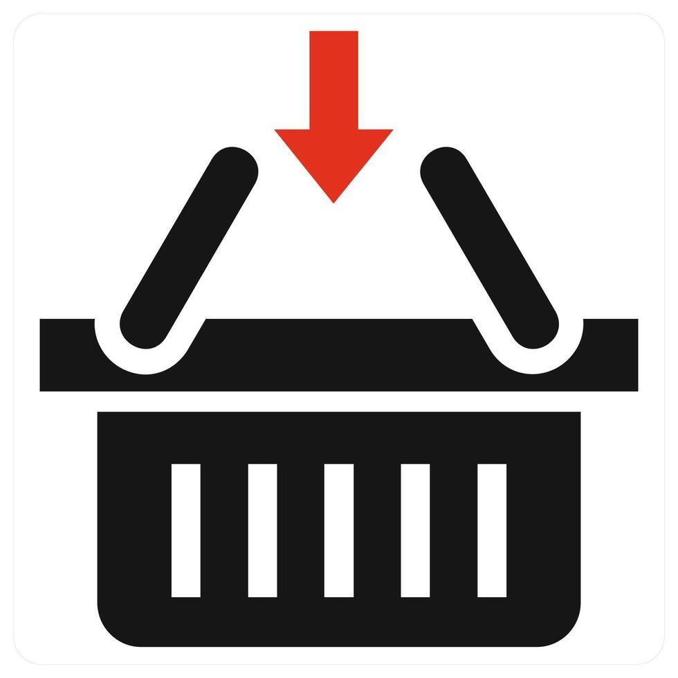 Add To Cart and basket in red color vector