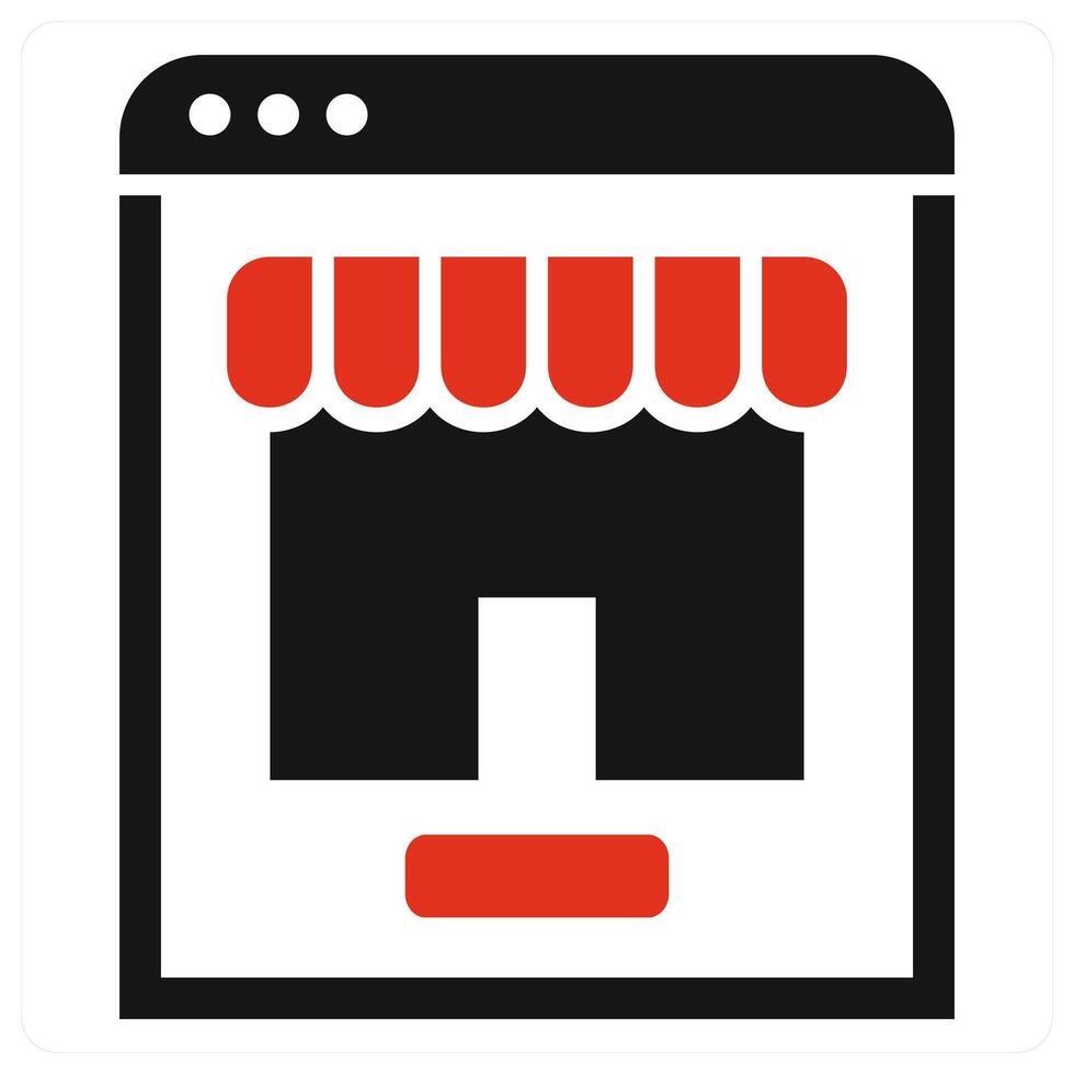 Online Store icon in red color vector