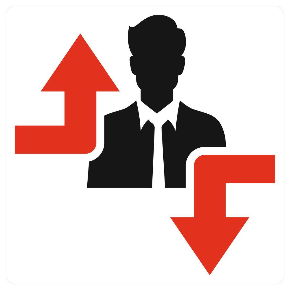 Overcome Crisis icon concept in red color vector