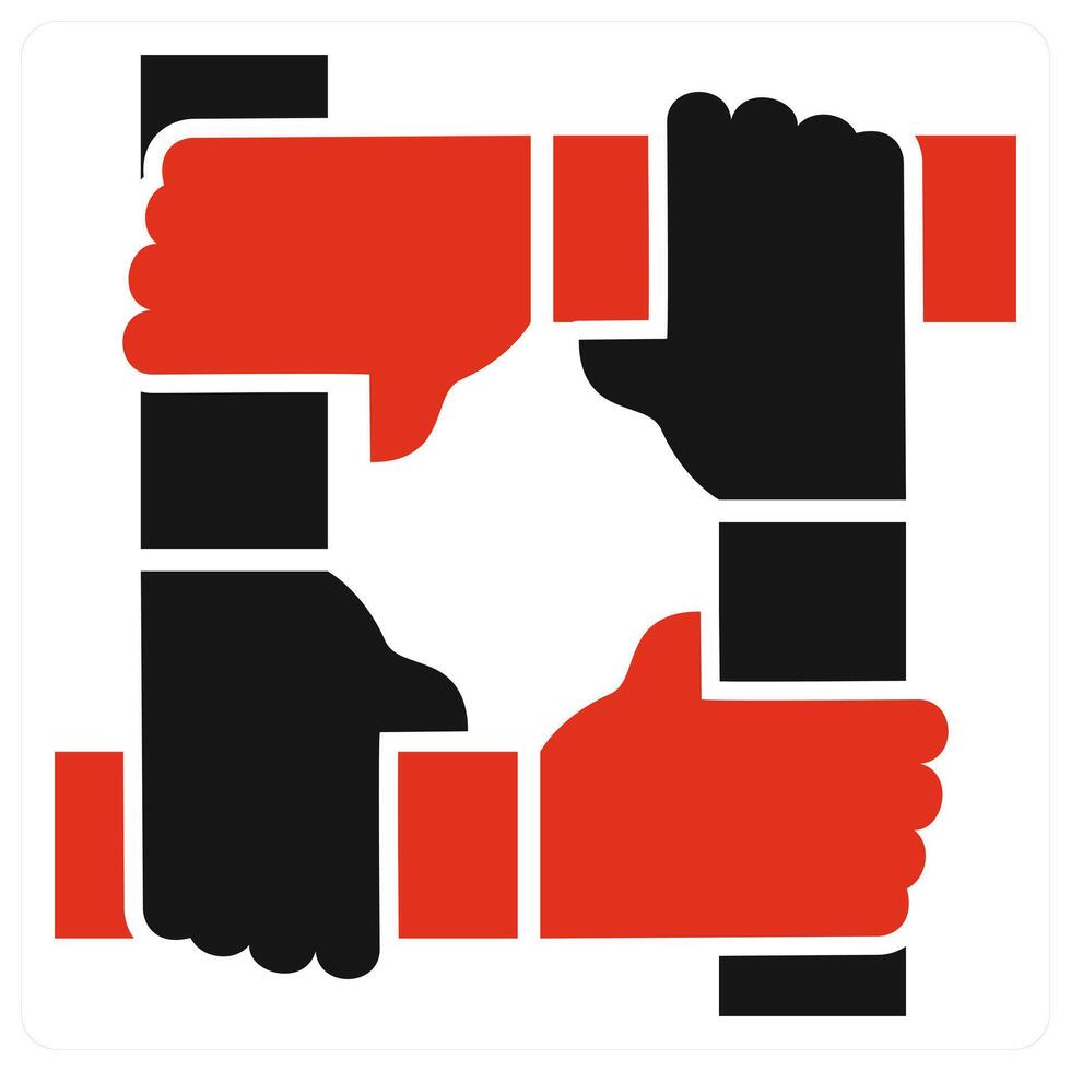 Our Team icon concept in red color vector