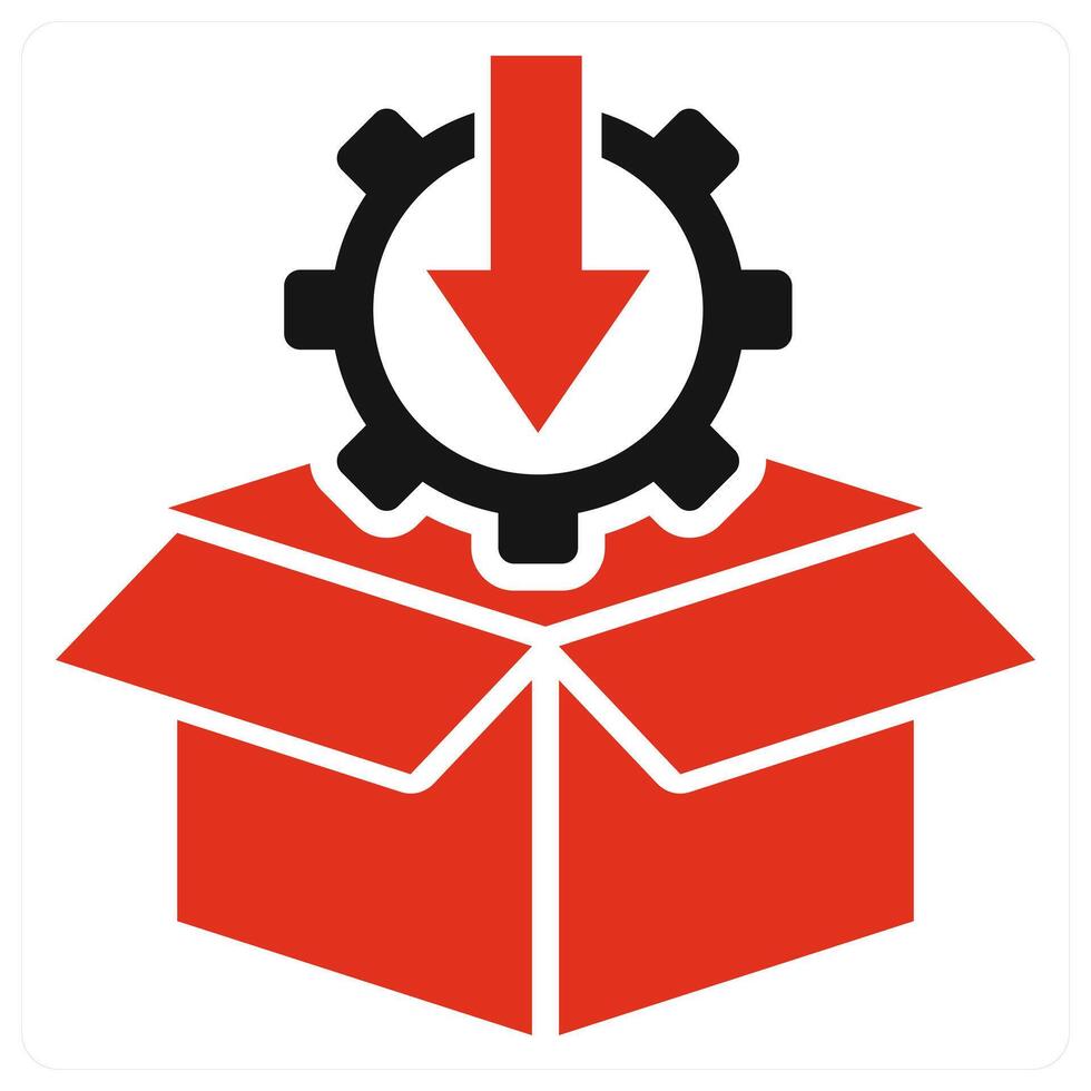Package icon concept in red color vector