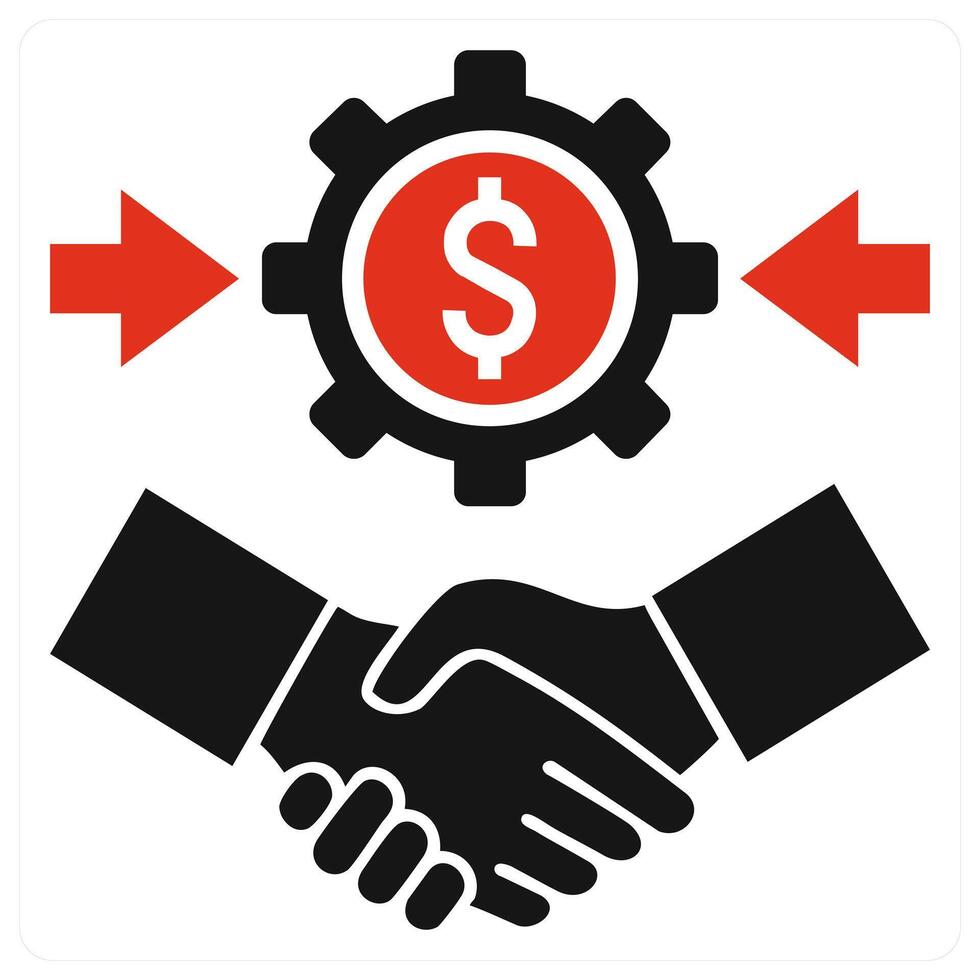 P2P Lending icon concept in red color vector