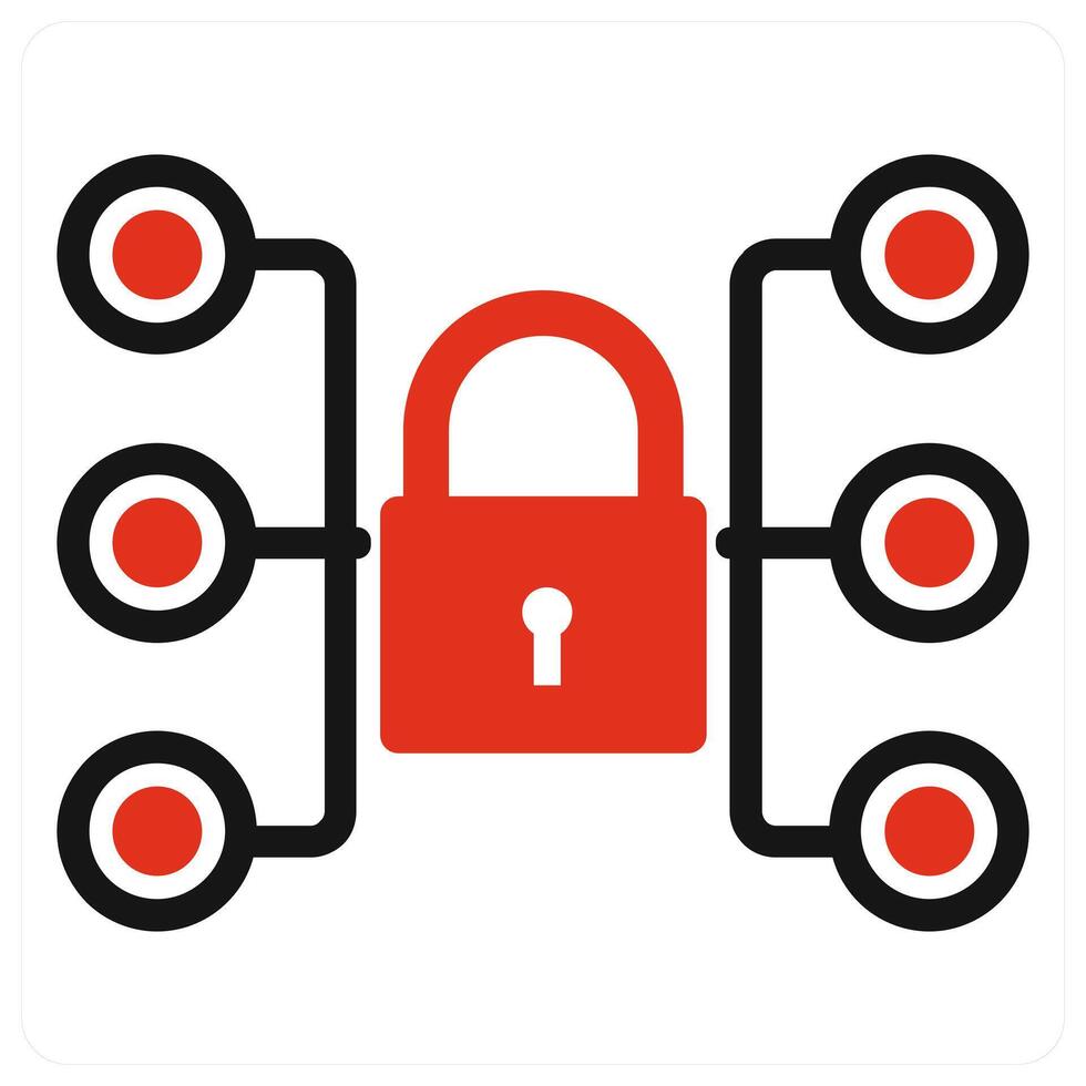 Private Network icon concept in red color vector