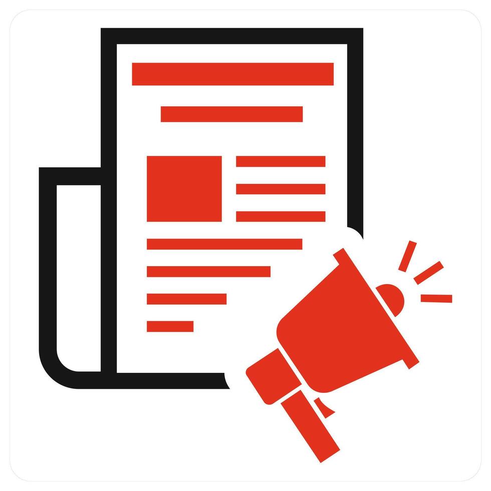 Press Release concept in red color vector