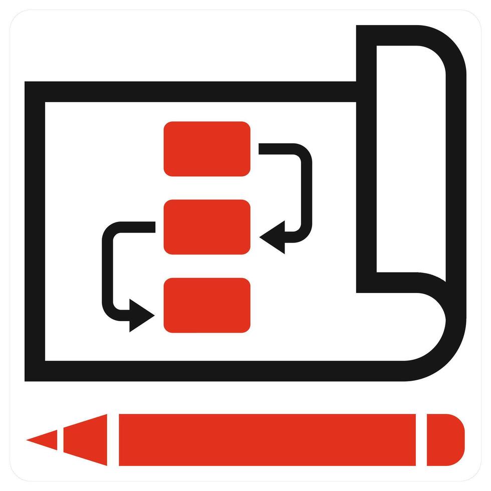 Planning icon concept in red color vector