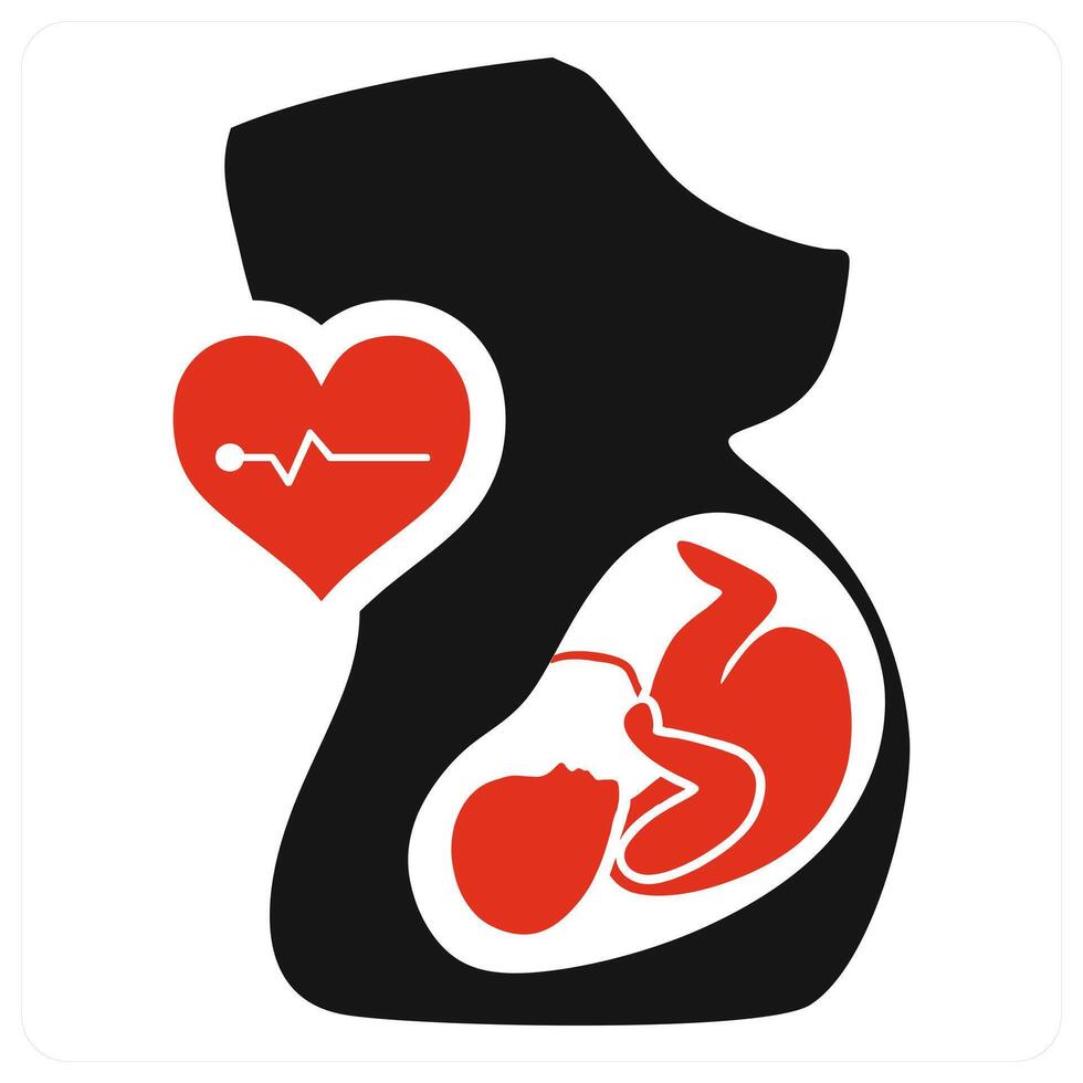 Pregnancy icon concept in red color vector