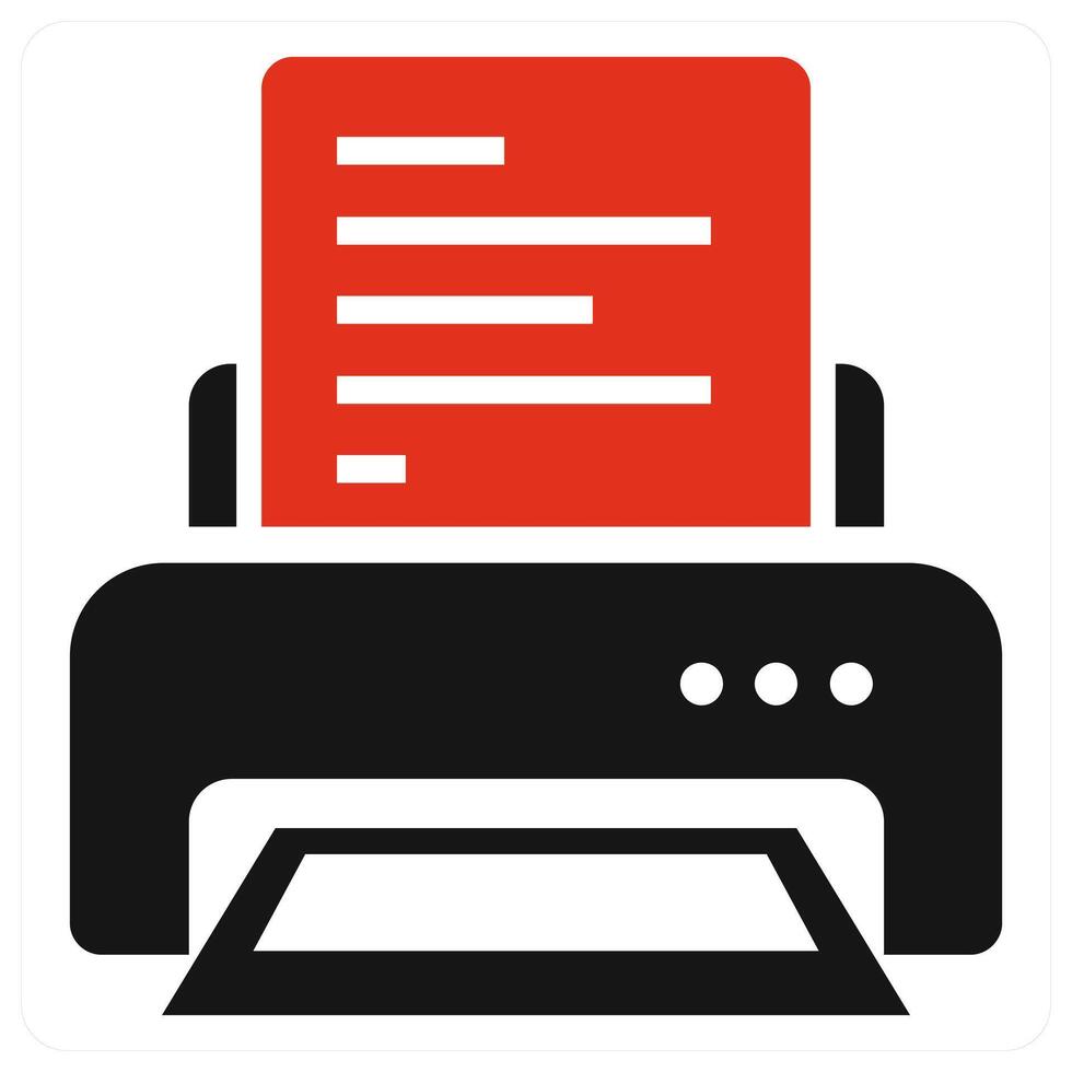 Printer in red color vector